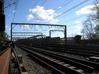 North Union Bridge over the Ribble on the WCML at Preston on 18 April 2007. At one time 6 tracks crossed the river here although currently there are 4 in regular use with a fifth available via the later additional section on the right. <br><br>[John McIntyre 18/04/2007]