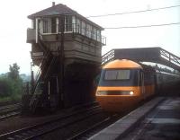 Eastbound <I>InterCity</I> HST at Haltwhistle in the 1980s.<br><br>[Ian Dinmore //]