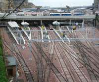 West end on Sunday morning 25 November 2007, with plant and equipment finally cleared away, showing the new track layout and signalling covering routes into platforms 8 - 20.<br><br>[John Furnevel 25/11/2007]