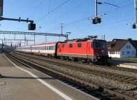Austria bound express at Pfaffikon SZ near Zurich.<br><br>[Michael Gibb 18/11/2007]
