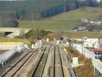 Looking northwest beyond the Raiths Farm development towards the end of the new loops on 2 December. The main line is now on the right. <br><br>[John Williamson 02/12/2007]