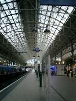 Manchester Piccadilly Station on 3rd December 2007. Classic architecture, well re-developed. What a shame the arrivals boards speak with forked tongue.<br><br>[Alistair MacKenzie 03/12/2007]