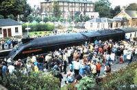 During the heyday of the steam-hauled railtour in the mid 1980s I cannot recall such a fine welcome. Scene at Dumfries in September 1985 following the arrival of 60009 <I>Union of South Africa</I>.<br><br>[David Panton /09/1985]