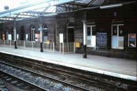 Northbound platform entrance at Dumfries in June 1981.<br><br>[David Panton /06/1981]