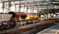 A class 66 takes a coal train south through Carlisle station on 19 September 2006.<br><br>[John McIntyre 19/09/2006]