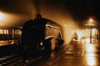 Class A4 60011 <I>Empire of India</I> on a northbound parcels train at Stirling with a class 101 DMU standing in platform 4.<br>
This was one of six A4 pacifics to work between Aberdeen and Glasgow Buchanan Street between 1962 & 1967.<br><br>[Brian Forbes Collection //]