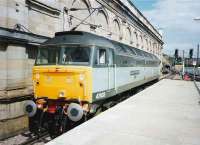 View east from Waverley station towards the Calton tunnel in July 1994 as 47 833 <I>Captain Peter Manisty RN</I> stands alongside the south wall in what is now <I>sub</I> platform 9 following the 2007 renumbering. <br><br>[David Panton /07/1994]