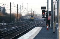 The 1020 NXEC Glasgow Central - London Kings Cross service comes off the former Duff Street spur and joins the main E&G line at Haymarket East Junction on 20 December 2007. [See image 31874] <br><br>[John Furnevel 20/12/2007]