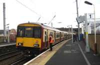 318268 at Partick with a service to Larkhall on 2 January 2008.<br><br>[John McIntyre 02/01/2008]