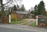 Entrance to the former Canonbie station from the south on 3 November 2007. Despite the name, the station was located in the village of Rowanburn, Dumfries & Galloway. (The original name was in fact Canobie, changing to Canonbie in 1904). <br><br>[John Furnevel 03/11/2007]