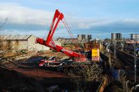 Track stockpiled at Shields Road ready for the works over Christmas.<br><br>[Ewan Crawford 23/12/2007]