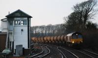 Carlisle bound china clay passing through Annan in the evening light.<br><br>[Ewan Crawford 03/01/2008]