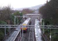 Glasgow Central bound 334004 passing through Cartsdyke on 14th January<br><br>[Graham Morgan 14/01/2008]