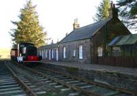 The only Scottish station on the Border Counties line was Saughtree, around 2 miles north of the border, seen looking back towards Deadwater on 5 November 2007. Restoration work, including some relaying of track, has taken place here since closure in 1956, plus the arrival of a diesel locomotive and wagons. From here the line ran south west to skirt Saughtree Fell, before turning north again to reach Riccarton Junction.  <br><br>[John Furnevel 05/11/2007]