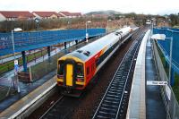 Hello Stranger! A visitor takes the outer Fife Circle service east towards Townhill yard.<br><br>[Ewan Crawford 05/01/2008]