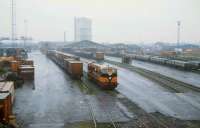 View over North Wall container depot and sidings, Dublin, in 1993.<br><br>[Bill Roberton //1993]