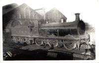 Glasgow & South Western Railway No 99 at Hurlford Shed, around 1920. The engine was No 51 when built in 1910 and became No 99 in 1919. It later became LMS 17521 and was finally withdrawn in 1937. Hurlford Shed itself was closed in 1966. Photograph by AC Roberts.<br><br>[Graham Morgan Collection //1920]