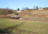 The <I>end of the line</I> for the Border Counties Railway, after completing its 50 mile journey north from Hexham, was this bay at Riccarton Junction. The old bay is hosting a brake van on 7 November 2007. A considerable amount of restoration work and track relaying has been carried out at this famous outpost, thanks to the efforts of the <I>Friends of Riccarton Junction</I>.  <br><br>[John Furnevel 07/11/2007]