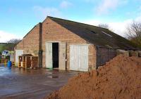 The converted locomotive shed at Fordell on the former Fordell Railway on 24 January 2008. The building is currently part of a cement distribution yard.<br><br>[Bill Roberton 24/01/2008]