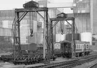 Heavy lifting gear at York Road depot, Belfast in 1988 with the turntable area located in the centre background.<br><br>[Bill Roberton //1988]