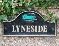 Great Western tank engine on the Waverley route! Sign at the gates of the former Lyneside station in November 2007. <br><br>[John Furnevel 03/11/2007]