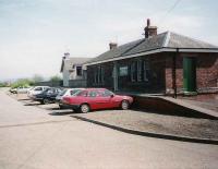 Surviving platform and building at the former Haddington station, seen in May 1995.<br><br>[David Panton /05/1995]