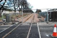 Half barriers to be at Cambus. View looks east.<br><br>[Ewan Crawford 27/01/2008]