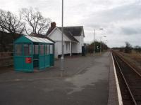 This Cambrian Coast station opened with the line in 1867 and is viewed looking south towards Tygwyn and Harlech. <br><br>[Mark Bartlett 03/02/2008]