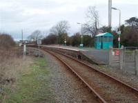 Opened with the Cambrian Coast line in 1867 and from 1885 known as Llanbedr and Pensarn but it reverted to plain Pensarn in 1978. Pictured looking northwards towards Llandanwg and Harlech.<br><br>[Mark Bartlett 03/02/2008]