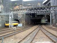 A pacer on the incline at Liverpool Lime Street.<br><br>[Ewan Crawford /07/2003]