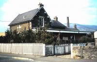 View northeast over Innerleithen station from the level crossing in September 1984, some 22 years after closure.<br><br>[David Panton /09/1984]