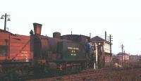 Scene at Methil West signal box in 1967, where BR, the Wemyss Private Railway and the NCBs Wellesley Colliery/washery sidings came together, with locomotives appearing to come and go at will over each others metals. NCB Fife area No 8 in the picture is Andrew Barclay 1296 of 1912, which later worked at Bedlay and Polkemmet collieries and is now at the Scottish Industrial Railway Centre, Dunaskin, Ayrshire. [With thanks to Bill Roberton for additional info]<br><br>[Bruce McCartney //1967]