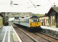 305 517 arrives at Drem with a train for North Berwick<br><br>[David Panton //]