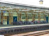 Well used cycle racks on the platform at Sheffield Station in September 2007.<br><br>[Brad Payne 27/09/2007]