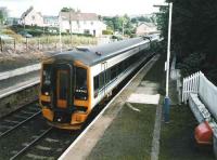 158 745 with a Glasgow service at Invergowrie in July 1998<br><br>[David Panton /07/1998]