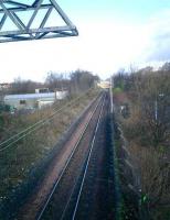 Balloch - Dumbarton line looking north from North Street footbridge Alexandria.<br><br>[Alistair MacKenzie 17/02/2007]