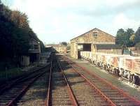 Empty clayhoods for Wenford Bridge stand alongside Bodmin General station in 1982.<br><br>[Ian Dinmore //1982]