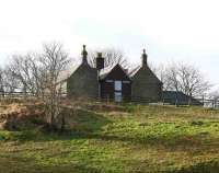 The old station at Shankend still stands on the hillside just to the south of the viaduct on 6 February 2008. <br><br>[John Furnevel 06/02/2008]