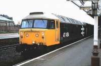 47 454 stands with a train at Kilmarnock in August 1985.<br><br>[David Panton /08/1985]