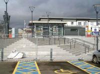 Progress on the new station building at Alloa on 28 February 2008.<br><br>[John Furnevel 28/02/2008]