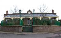 Very attractive main entrance at Brechin station in March 2008, well maintained by volunteers. Brechin trains will run at the Easter weekend. Permission has been granted for the Caledonian Railway (Brechin) to lengthen their main platform, at the moment four carriages is the maximum.<br><br>[Brian Forbes 02/03/2008]