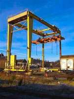 Heavy lifting gear in the yard at Elgin East. Photographed on 18 February 2008. <br><br>[Mick Golightly 18/02/2008]