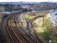 Looking west over the now largely lifted Craiginches North Sidings on 5 March 2008.<br><br>[Andy Furnevel 05/03/2008]