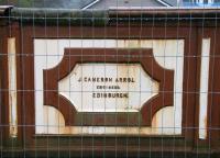 Name on a bridge: at the east end of the site of Callander station on 20 February 2008. J Cameron Arrol and T Arthur Arrol founded Arrol Brothers in 1882. Their bridges appeared far and wide, with the Cape to Cairo Railway a route that still provides many fine examples of their work. Another interesting sideline was the construction of giant Ferris wheels - their contracts included the building of the <I>Big Wheel</I> for the Earls Court Exhibition and the first Ferris wheel to be erected in Blackpool. However, one of their most famous structures still stands to this day and, at one time, provided the venue for a memorable meeting between a Mr Martins and a Mr Lime high above the Prater Park in Vienna.  I swear I can hear a zither playing...    <br><br>[John Furnevel 20/02/2008]