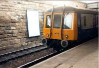 Gloucester RC&W Co class 122 single railcar SC55007 standing at Dundee on 24 October 1981.<br><br>[Colin Alexander 24/10/1981]