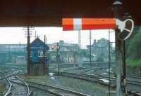 Wet day at Dundalk in 1993, looking past Dundalk Central box.<br><br>[Bill Roberton //1993]