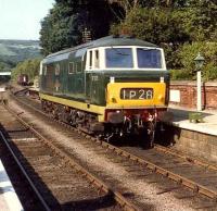 Hymek D7029 stands at Grosmont in August 1981. <br><br>[Colin Alexander /08/1981]