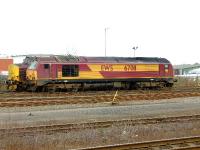 67 011 stands in Millburn Yard, Inverness, on 15 March 2008 alongside 37 422.<br><br>[John Gray 15/03/2008]