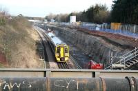 A 158 leaves Livingston North on a Bathgate - Waverley service on 15 February 2008.<br><br>[John Furnevel 15/02/2008]