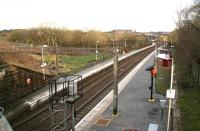 View from the entrance to the southbound platform of Barnhill station from Petershill Road in April 2007. Looking north towards Sighthill East Junction and Springburn. <br><br>[John Furnevel 01/04/2007]